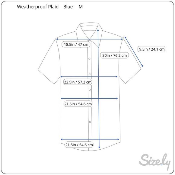 Weatherproof Vintage Mens Blue Plaid Button Collar Short Sleeve Casual Shirt M - Picture 8 of 11